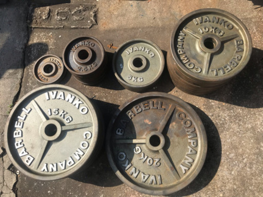 IVANKO イヴァンコ オリンピックプレート バーベルプレート 筋トレ 合計 242.5kg 状態込み