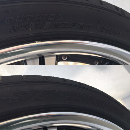 中古◆WORK◆アルミホイール◆20インチ◆タイヤ◆245/35ZR20◆FLAKEN◆4本セット