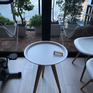 サイドテーブル 白 木製 