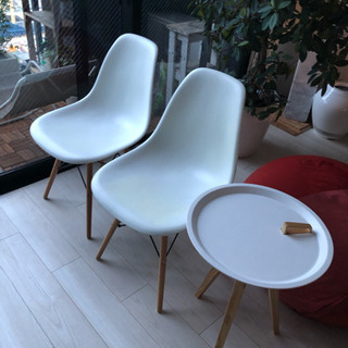 サイドテーブル 白 木製 の画像