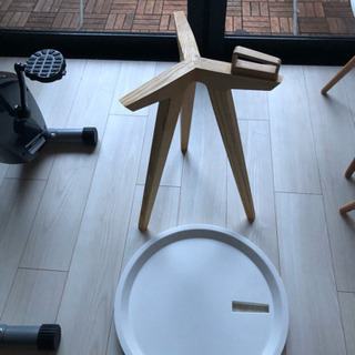 サイドテーブル 白 木製 の画像