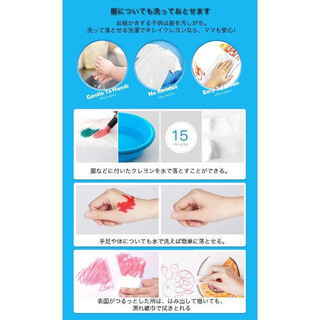 2個セット！クレヨン 水で落とせる 水性　果物色素使用 お子様向け 安心 12色セットの画像