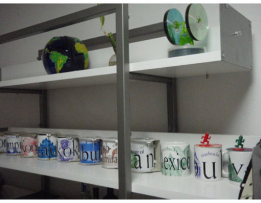 フランフラン ステンレス 木(白) ディスプレイ シェルフ 本棚