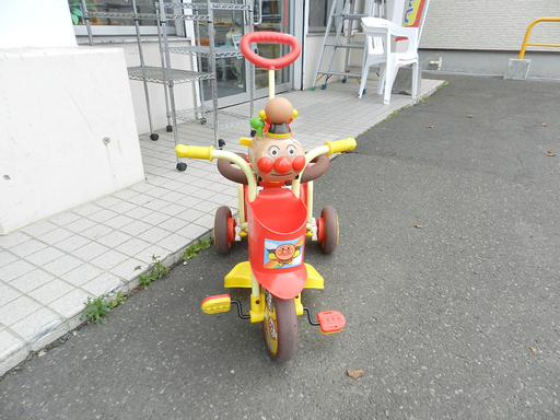 アンパンマン 舵取り三輪車 収納カゴ付き ☆PayPay(ペイペイ)支払い対応☆札幌市 北区 屯田 