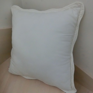 0円：キルティング クッション：白の画像