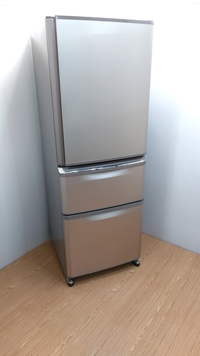 横浜発★3ドア　冷蔵庫　335L　幅60cm　控えめピンク♪
