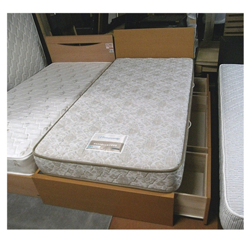 札幌【Sealy 引出し×3個付き シングルベッド】モノグラム5000 シーリー シングルベット 本郷通店