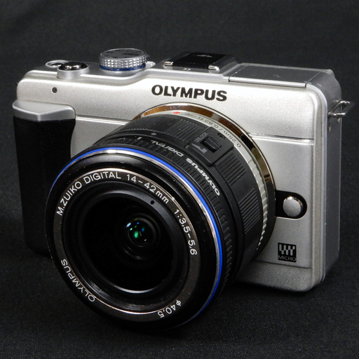 OLYMPUS ミラーレス一眼 E-PL1 ボディとレンズ シルバー 動作良好ワケあり Used