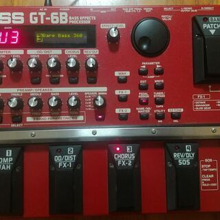 【BOSS】 ボス GT-6B ベース マルチエフェクター レッド BOSS】ボス『ベース用マルチエフェクター』GT-6B 1週間保証