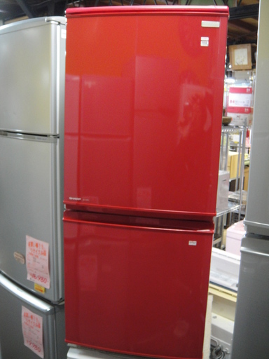 2008年製　シャープ　２ドア冷凍冷蔵庫　SJ-14PC-R　137L　
