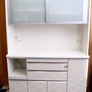 ハイクオリティ食器棚 【☆彡 さらに超 大 幅 値 下 げ ☆彡 】 大型レンジボード　1400×485×2050　キッチンボード　食器棚　モイス標準装備2か所　ヘティヒ社製　ソフトクローズ　クアドロレール　扉ダンパ