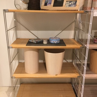 無印良品 MUJI シェルフ フリーラック 棚 ナチュラル×シルバー 中古品