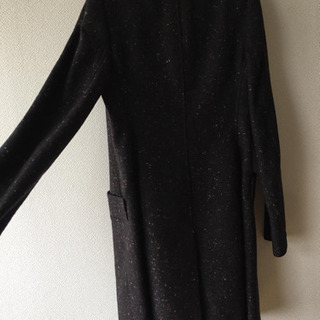 Theory セオリー 極上素材♪ シルク カシミヤ アンゴラIN ツィードデザイン 襟付き ダブル ロングコート アウター 女性 婦人の画像