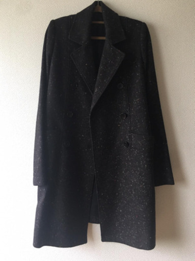 Theory セオリー 極上素材♪ シルク カシミヤ アンゴラIN ツィードデザイン 襟付き ダブル ロングコート アウター 女性 婦人