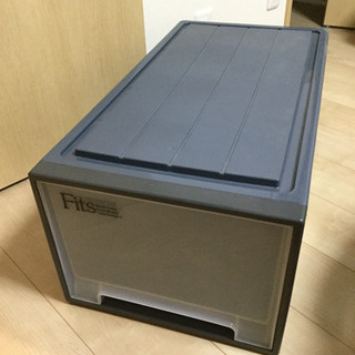Fits フィッツ 押入れケース 深型 ブルーグレー
