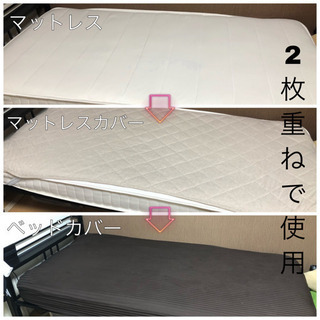 シングルベット マットレス&カバー付き