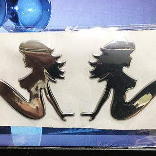 フラッパーガール ヌードレディ エンブレム 銀 左右セット　ホッ...