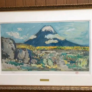 絵画 小林和作　作品名「富士」リトグラフ　128/150　12号 証明書、箱付き