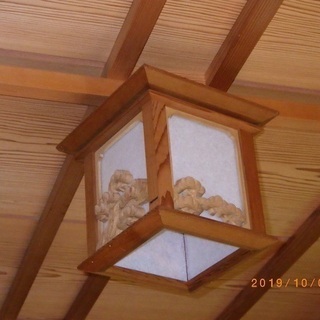 シーリングライト　和風　木彫り　ナショナルの画像