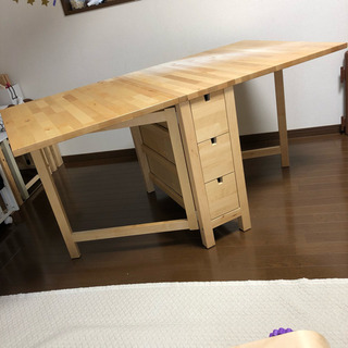 IKEA NORDEN ノールデン ダイニングテーブル ゲートレッグテーブル ナチュラルの画像