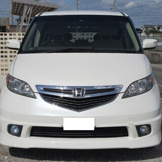 【車検2年満タン渡し】エリシオン（総額：48万円）【ホワイトパール/2400cc】モデューロエアロ＆アルミ・走行7.2万キロ・電動スライドドア・ナビ・TV・フリップダウンモニター※数台出品中！の画像