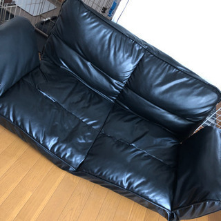 0円  あげます!!  二人掛けソファ 黒