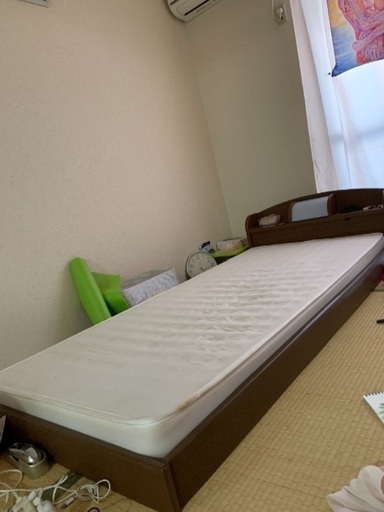 シングル ロータイプ ベッド マット付き 中古