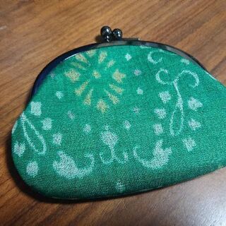 結城紬がま口財布
