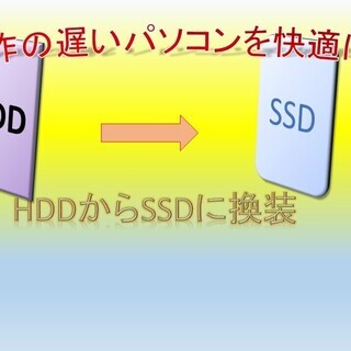動作の重いパソコン　ハードディスクからSSDに交換します