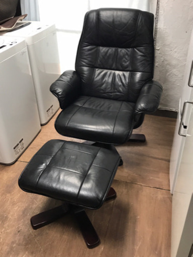 パーソナルチェア オットマン付き ブラック #ソファ