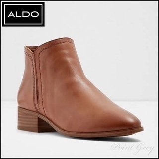 【新品未使用品】ALDO ハラコ&本革レザー サイドゴア アンクル ブーツの画像