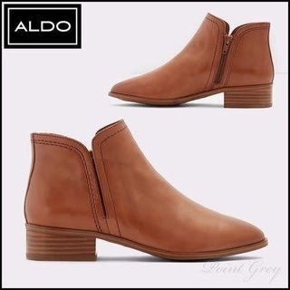 【新品未使用品】ALDO ハラコ&本革レザー サイドゴア アンクル ブーツの画像