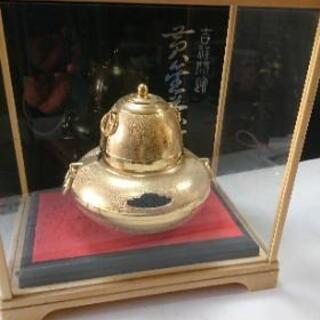 珍品　吉祥開運　黄金茶釜　茶道具　茶釜　置物　和風飾り物　24K...