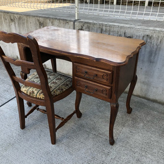 ルーマニア製 オーク材 猫脚 デスク 机 作業台 引き出し アンティーク ルーマニア製 オーク材 猫脚 デスク 机 作業台 引き出し