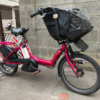 電動自転車ヤマハPAS Kiss 8.1Ah 前子供乗せ　20インチ　ローズ色の画像