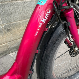 電動自転車ヤマハPAS Kiss 8.1Ah 前子供乗せ　20インチ　ローズ色の画像