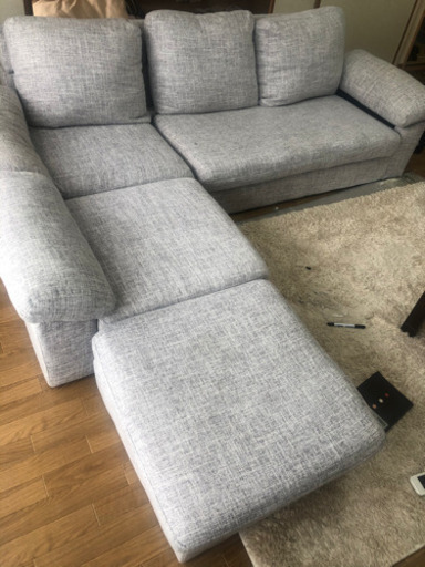 ソファ　3人がけ　オットマン付き　組み替え自由