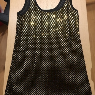 美品！！ONESPO 〜　ホルタートップス キラキラ** ブラック ゴールドの画像