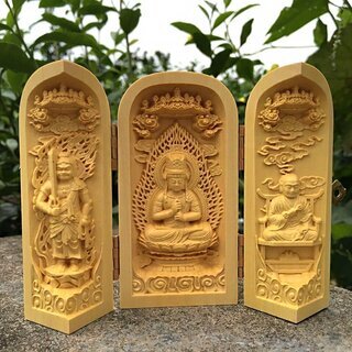 木彫 真言宗 三尊 不動明王 大日如来 弘法大 