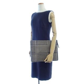 セオリー theory クラッチバッグ ハラコ グレンチェック アイボリー系×ダークブラウン/054154【中古】の画像