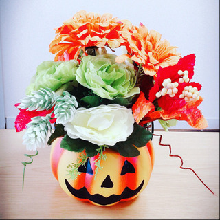 ハロウィンフラワーアレンジ🎃ハンドメイド