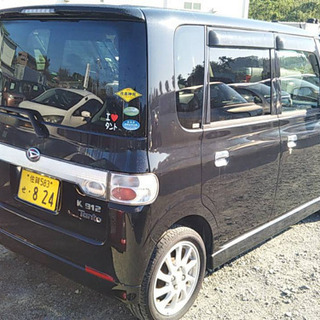 購入者決定済み　　ご自宅付近納車で激安！車検付きＨ１９年タントカスタムVS黒（光沢が美しい）アルミ（極めて綺麗）、スマートキー、ＨＩＤライト、フルエアロ、タイミングベルト交換済みで整備歴良。の画像