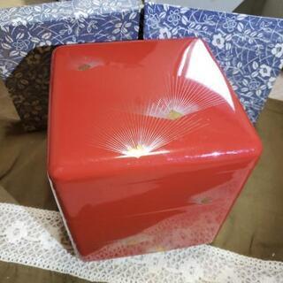 朱　金箔松　お重箱