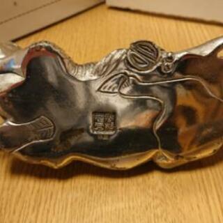 ☆【高村光雲】 洋銀・座牛 置物