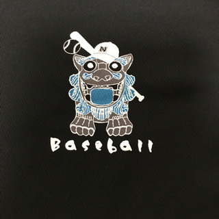 沖縄土産 シーサー野球Tシャツ 黒  Lサイズの画像