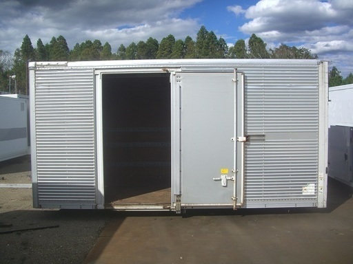 ♪千AA36♪物置♪コンテナ♪スライドドア付♪買得♪後ろドアなし♪アルミ箱♪