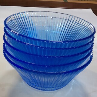 ガラス　小鉢　ブルー　５個　中古の画像