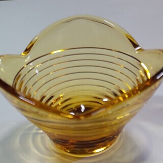 小鉢　ガラス　小ぶり　黄色　１２個　中古