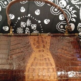 貴重「ワニ革バック」の画像