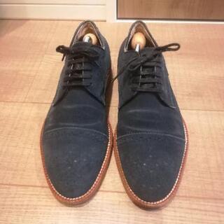 値下げ！ネイビー　スウェード　シューズ　25.5